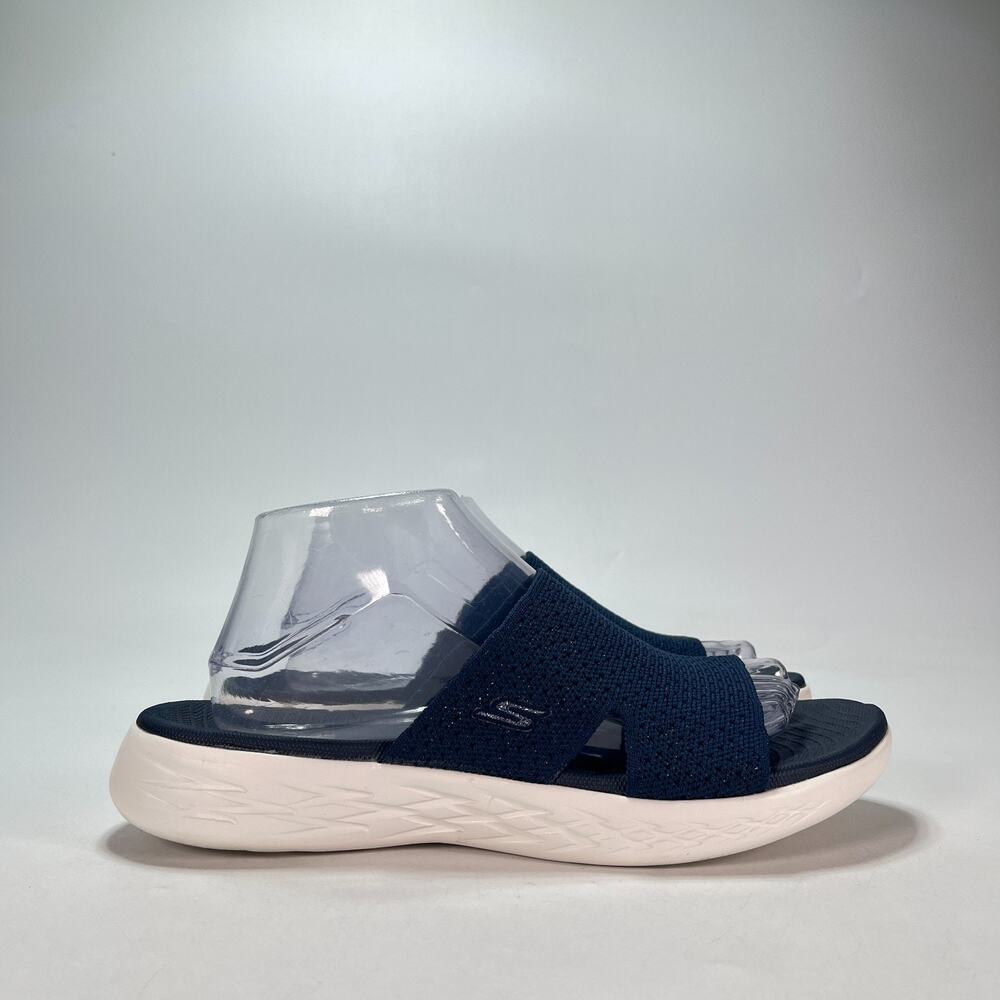 Skechers On-the-GO 600 Adore Navy Casual Slide Sandals 140169 Women's Size 10